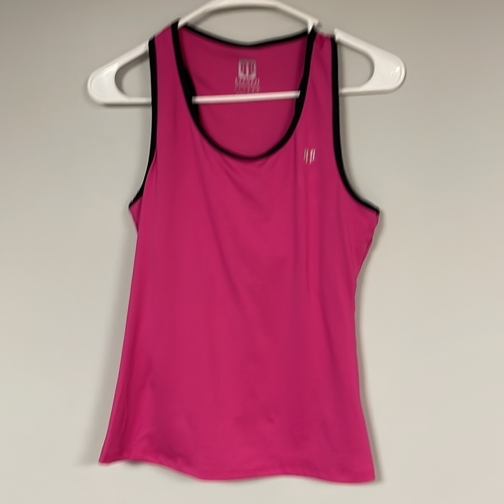 Eleven by Venus Williams Dark Pink Workout Tank Top, S, shelf bra, Razor Back